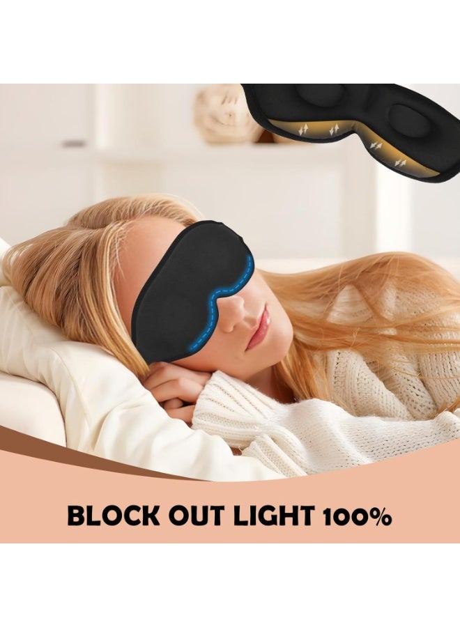 DIOTTI 2-Pack 3D Contoured Eye Masks & 1 Pair Ultra-Soft Foam Earplugs Sleep Set, Light-Blocking Sleep Masks and 37dB Noise-Reducing Ear Plugs for Deep, Comfortable Rest Anywhere - Image 4