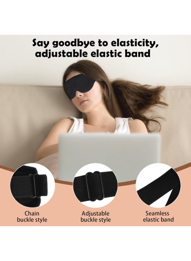 DIOTTI 2-Pack 3D Contoured Eye Masks & 1 Pair Ultra-Soft Foam Earplugs Sleep Set, Light-Blocking Sleep Masks and 37dB Noise-Reducing Ear Plugs for Deep, Comfortable Rest Anywhere - Image 2