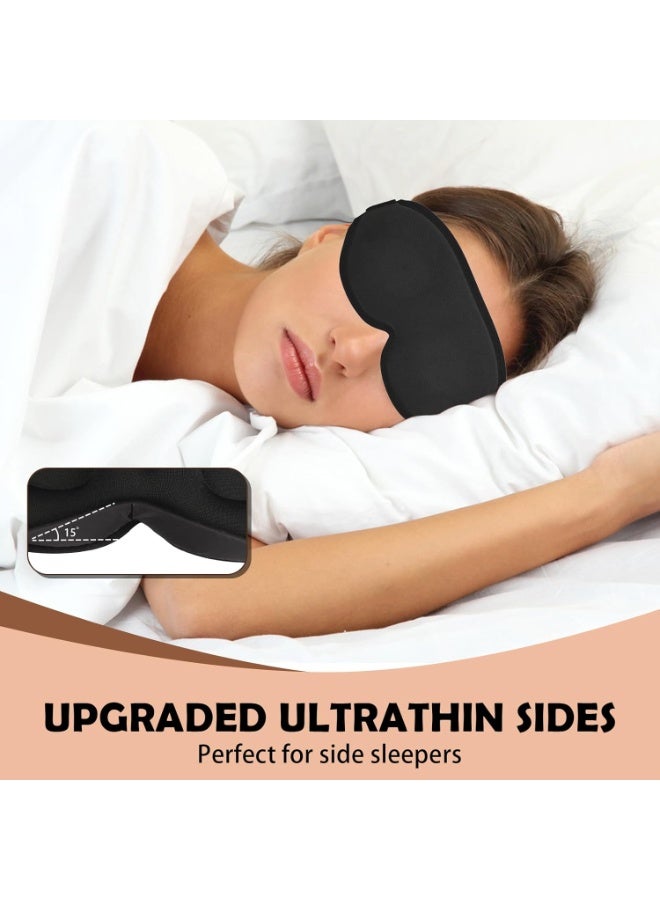 DIOTTI 2-Pack 3D Contoured Eye Masks & 1 Pair Ultra-Soft Foam Earplugs Sleep Set, Light-Blocking Sleep Masks and 37dB Noise-Reducing Ear Plugs for Deep, Comfortable Rest Anywhere - Image 3