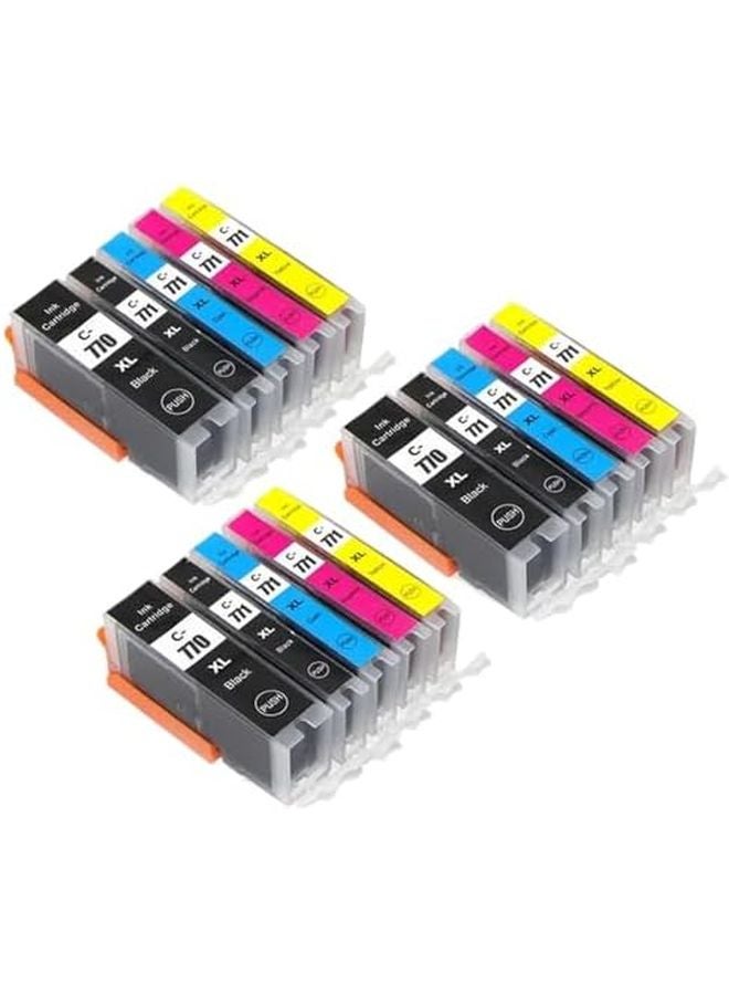 خراطيش حبر متوافقة PGI770 PGI770XL CLI771، 3 مجموعات (15 قطعة) للطابعات TS5070 TS6070 TS8070 MG5770 MG6870 MG7770 - Image 2