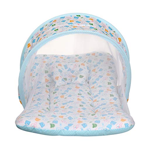 KooKyKooby Baby Mosquito and Insect Protection Net with Bedding (Blue(Teddy)) - Image 1