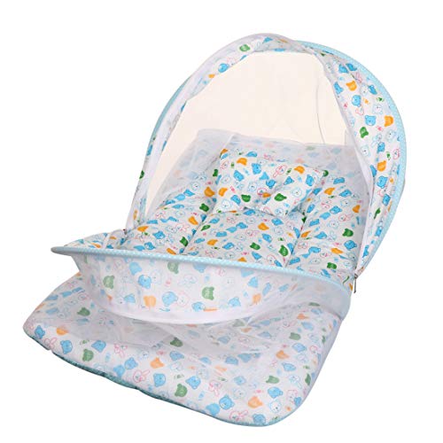 KooKyKooby Baby Mosquito and Insect Protection Net with Bedding (Blue(Teddy)) - Image 5