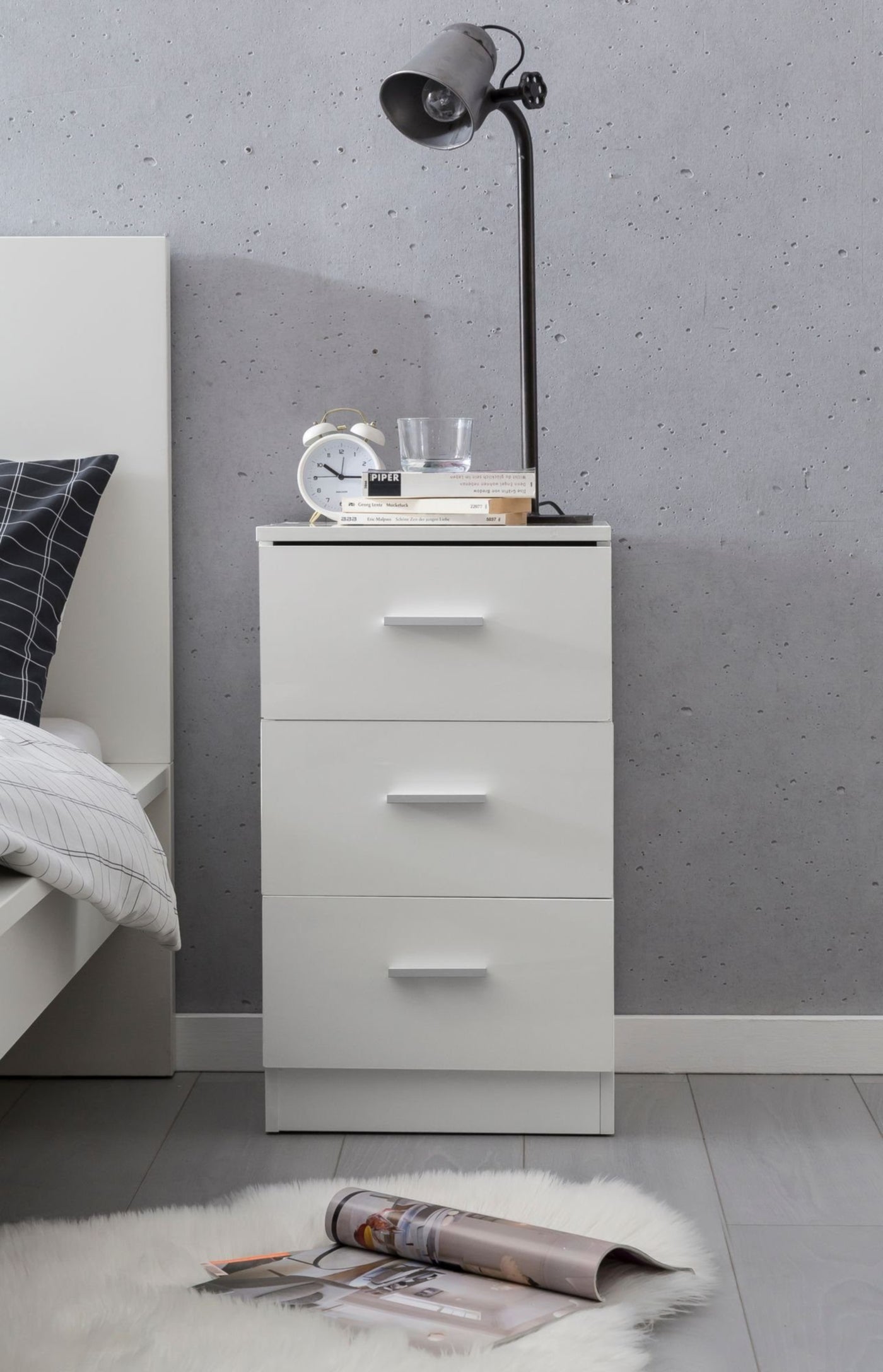 Modern MDF nightstand - Height 65 cm - Width 36 cm - Depth 36 cm, from Furniture Store.