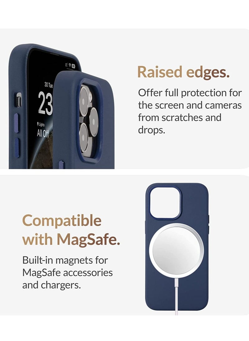 Raxoom For iPhone 14 Pro Max  European Nappa Leather Case - Smoothen and Soften Over Time - Compatible with Magsafe - Image 4