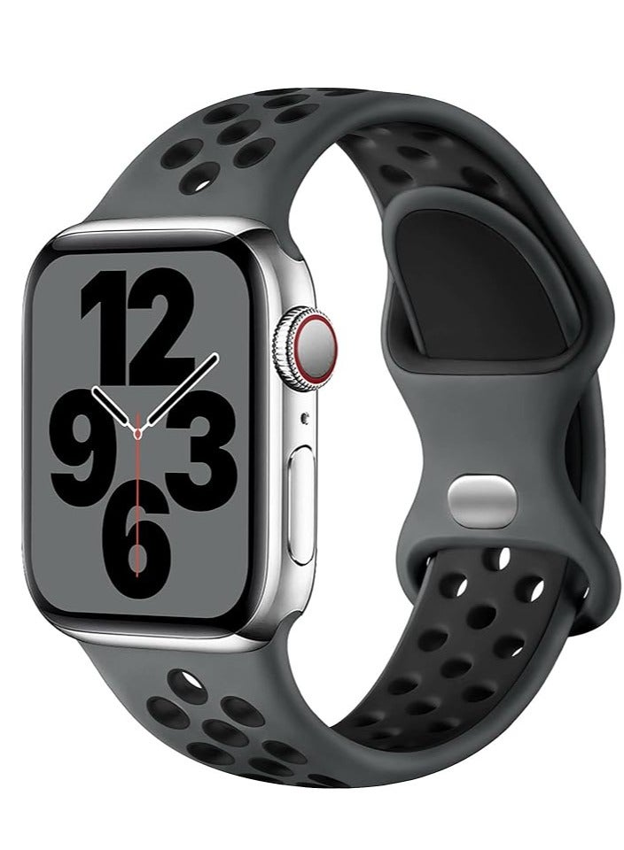 Sport Strap Compatible with Apple Watch Band 45mm 44mm 42mm 49mm, Soft Silicone Breathable Wristband Replacement Band for Apple Watch Strap/iWatch Ultra 2 SE Series 9 8 7 6 5 4 3 2 1 - Image 1