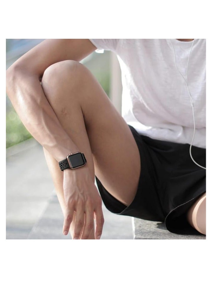 Sport Strap Compatible with Apple Watch Band 45mm 44mm 42mm 49mm, Soft Silicone Breathable Wristband Replacement Band for Apple Watch Strap/iWatch Ultra 2 SE Series 9 8 7 6 5 4 3 2 1 - Image 2