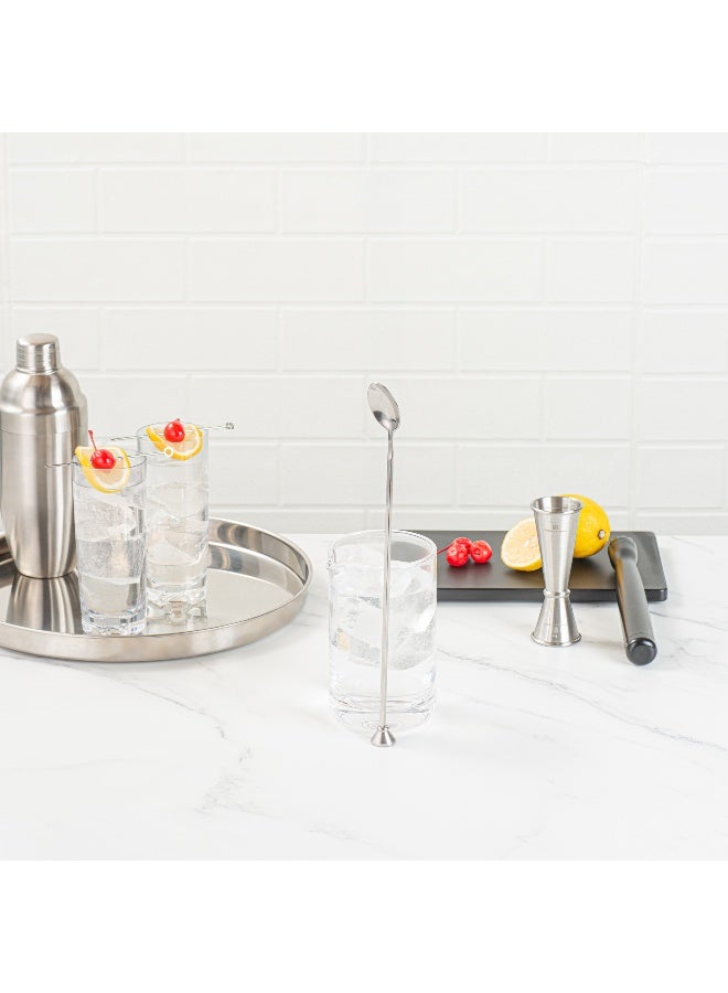 Restaurantware Bar Lux 12 Inch Bar Spoon, 1 Muddler Tip Cocktail Stirrer Spoon - Long, Commercial, Black-Plated Stainless Steel Cocktail Mixing Spoon, For Stirring And Mixing For Professionals - Image 3