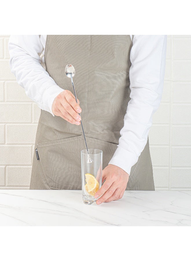 Restaurantware Bar Lux 12 Inch Bar Spoon, 1 Muddler Tip Cocktail Stirrer Spoon - Long, Commercial, Black-Plated Stainless Steel Cocktail Mixing Spoon, For Stirring And Mixing For Professionals - Image 5