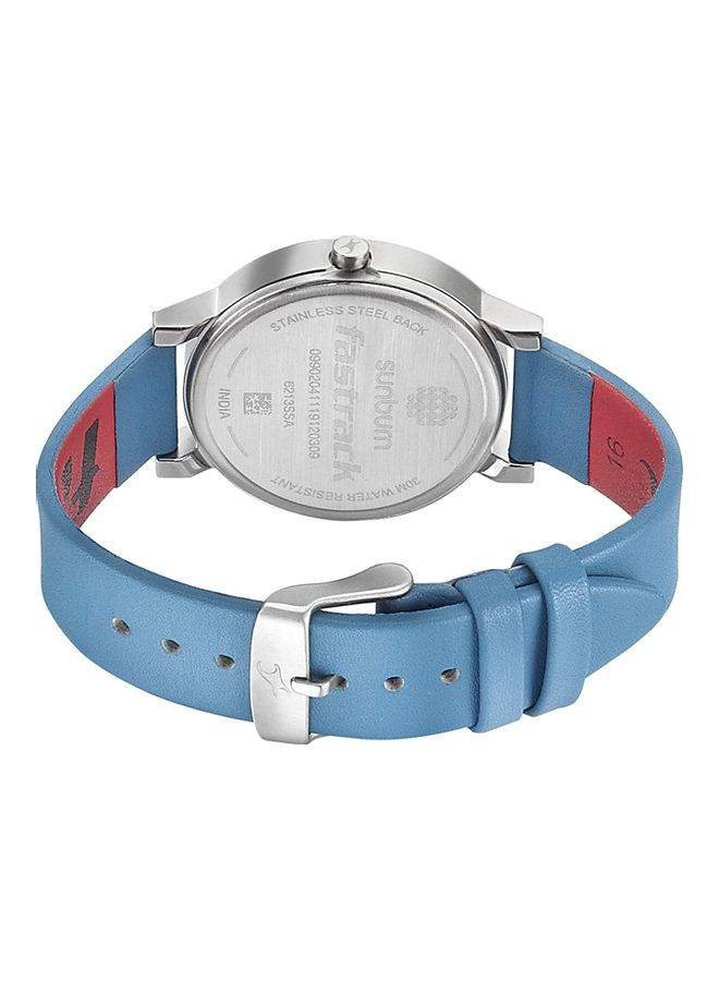 fastrack Women SUNBURN WATCH - AQUA BLUE DIAL WITH LEATHER STRAP - Image 2