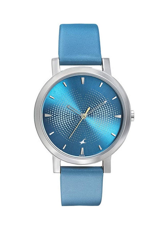 fastrack Women SUNBURN WATCH - AQUA BLUE DIAL WITH LEATHER STRAP - Image 1