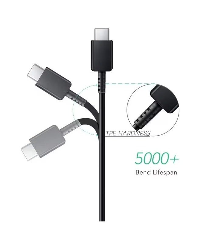 محول سفر سريع الشحن مع كابل USB نوع C إلى A 15 واط أسود - Image 4
