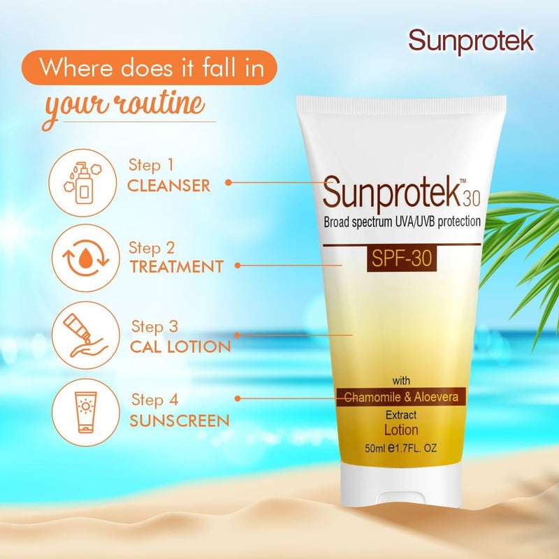 Salve Sunprotek Broad Spectrum Sunscreen with SPF 30 Body Face Lotion Protects from Harmful UVAUVB Sun Rays 50ml Pack of 4 - Image 3