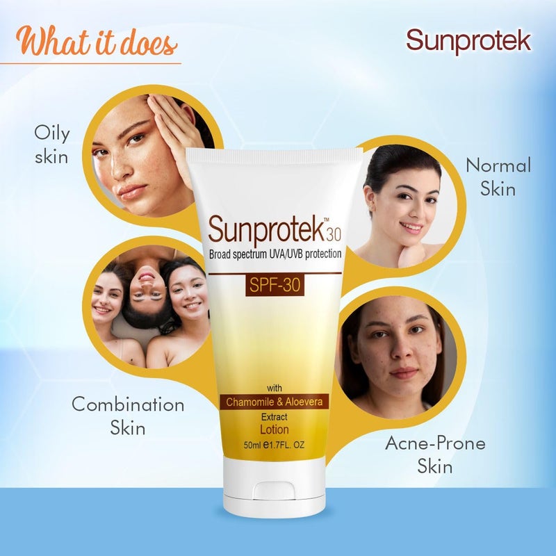 Salve Sunprotek Broad Spectrum Sunscreen with SPF 30 Body Face Lotion Protects from Harmful UVAUVB Sun Rays 50ml Pack of 4 - Image 4