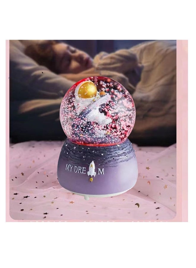 Generic Musical Snow Globe with Space Astronaut Automatic Snowfall Suitable for Kids Room Decor Birthday Gifts for Girls Aged 5 to 12  - Image 2