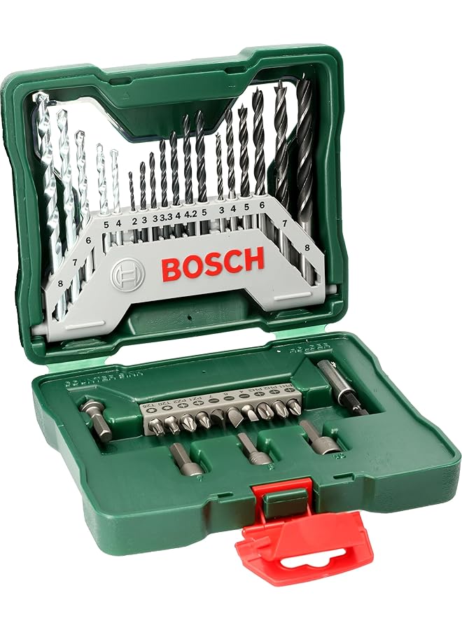 BOSCH X Line Drill Line Set 33 Pieces Ideally Equipped To Handle Virtually Any Task Versatile Diy Enthusiast Set For Drilling Inch Wood And Metal - Image 1