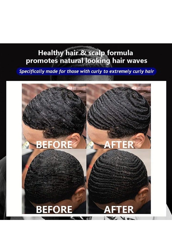 لوكس فيوم كريم زبدة الزبدة الطبيعي للرجال 360 Wave Training and Wolfing Grease مملوء بزيت بذور الجوجوبا بزبدة الشيا للتحكم في الرطوبة موجات ذات طبقات ولمعان حريري 3.18 أوقية - Image 2