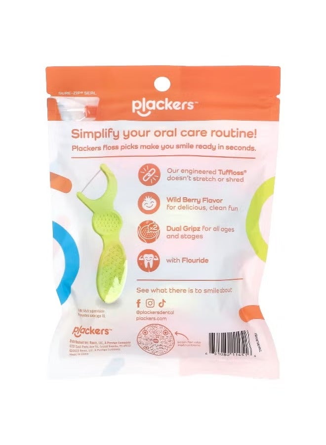 بلاكرز، خيط تنظيف أسنان مزدوج للأطفال، لطيف للغاية مع الفلورايد، بنكهة التوت البري، 75 خيط تنظيف أسنان - Image 2