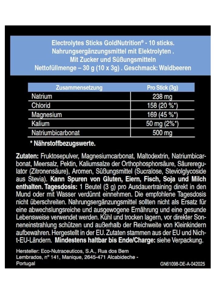 GOLD NUTRITION Electrolytes Sticks Gold Nutrition, 3g, 10pcs - Image 3