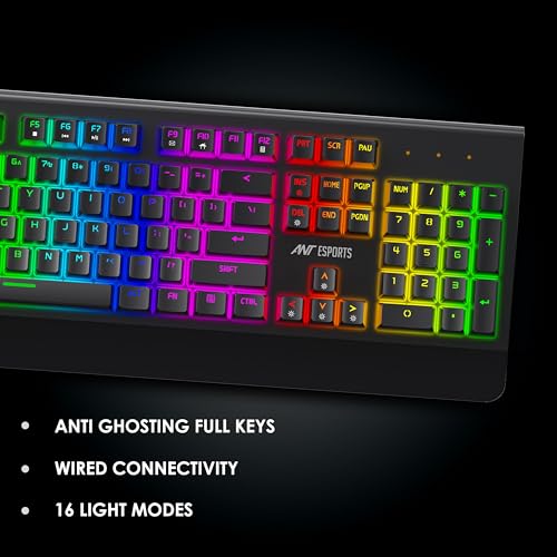 Ant Esports MK4000 Smartchoice Mechanical Gaming Keyboard, RGB LED Backlit Aluminium Base, Hot Swappable Switches, Full Size 104 Keys,Fully Programmable Red Switch, Wired USB, PC Laptop PS5 Compatible - Image 2