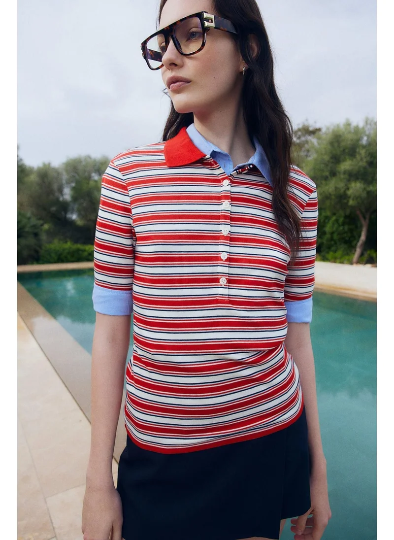 H&M Ribbed polo shirt