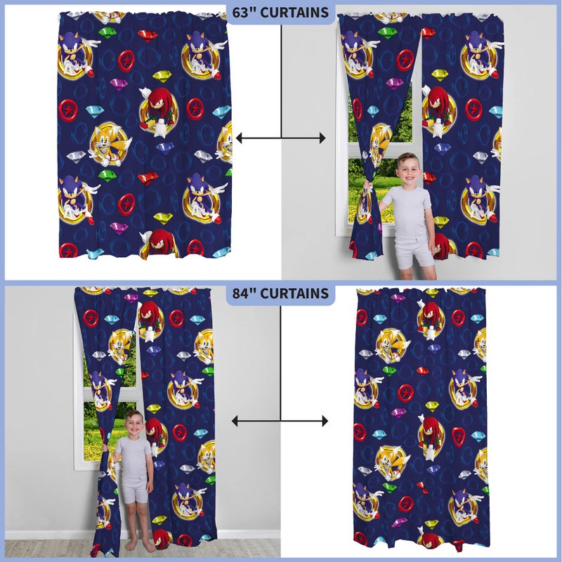 Franco Sonic the Hedgehog Kids Window Curtains, 84 Inch Length 2-Panel Set, Semi Light Filtering Drapes for Bedroom & Playroom, (Officially Licensed Product) by Franco - Image 5