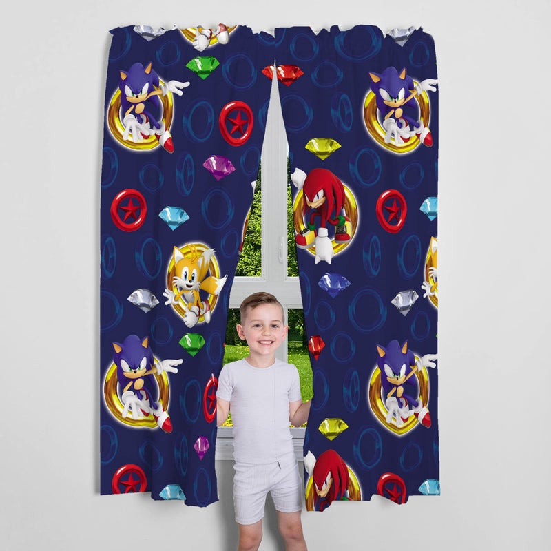 Franco Sonic the Hedgehog Kids Window Curtains, 84 Inch Length 2-Panel Set, Semi Light Filtering Drapes for Bedroom & Playroom, (Officially Licensed Product) by Franco - Image 2