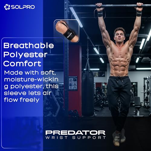 Solpro Predator Weight Lifting Wrist Support | Advanced Wrist Support for Powerlifting & Strength Training (Black/Blue) - Image 4