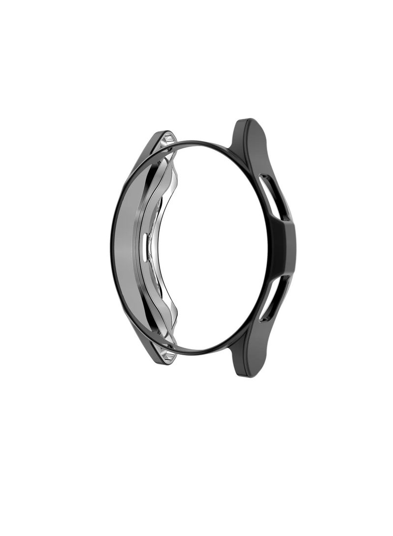 Case Protector Compatible with Samsung Galaxy Watch 4 Classic 46 mm TPU half Case Frame (Black) 