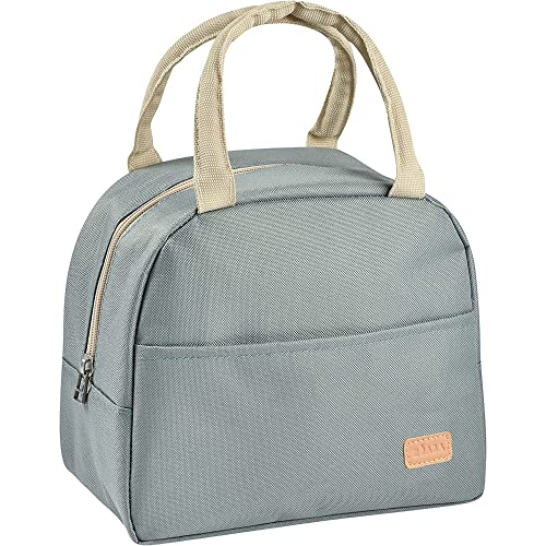 Beaba Insulated Lunch Bag for Baby & Kids, Isothermal Keeps Food Hot or Cold For Several Hours, Waterproof Fabric with Front Pocket, Large and Flexible Handles, Soft Material, 5L Capacity (Sage Green) - Image 1