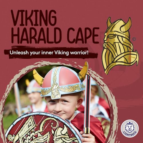 Liontouch Viking Cape for Kids Aged 38 Years One Size Fits All Chief Haralds Medieval Viking Cloak for Little Warriors Berserkers Pretend Play Dress Up Costumes for Boys - Image 5
