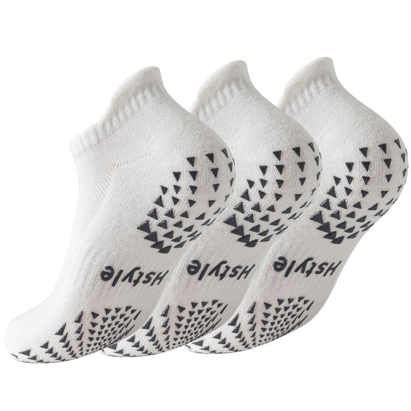 Hstyle 3 Pairs of Yoga Socks with Grips for Women and Men, Ideal for Ballet, Barre, Barefoot Workout, Pilates Grip Socks Non Slip Socks - Image 1