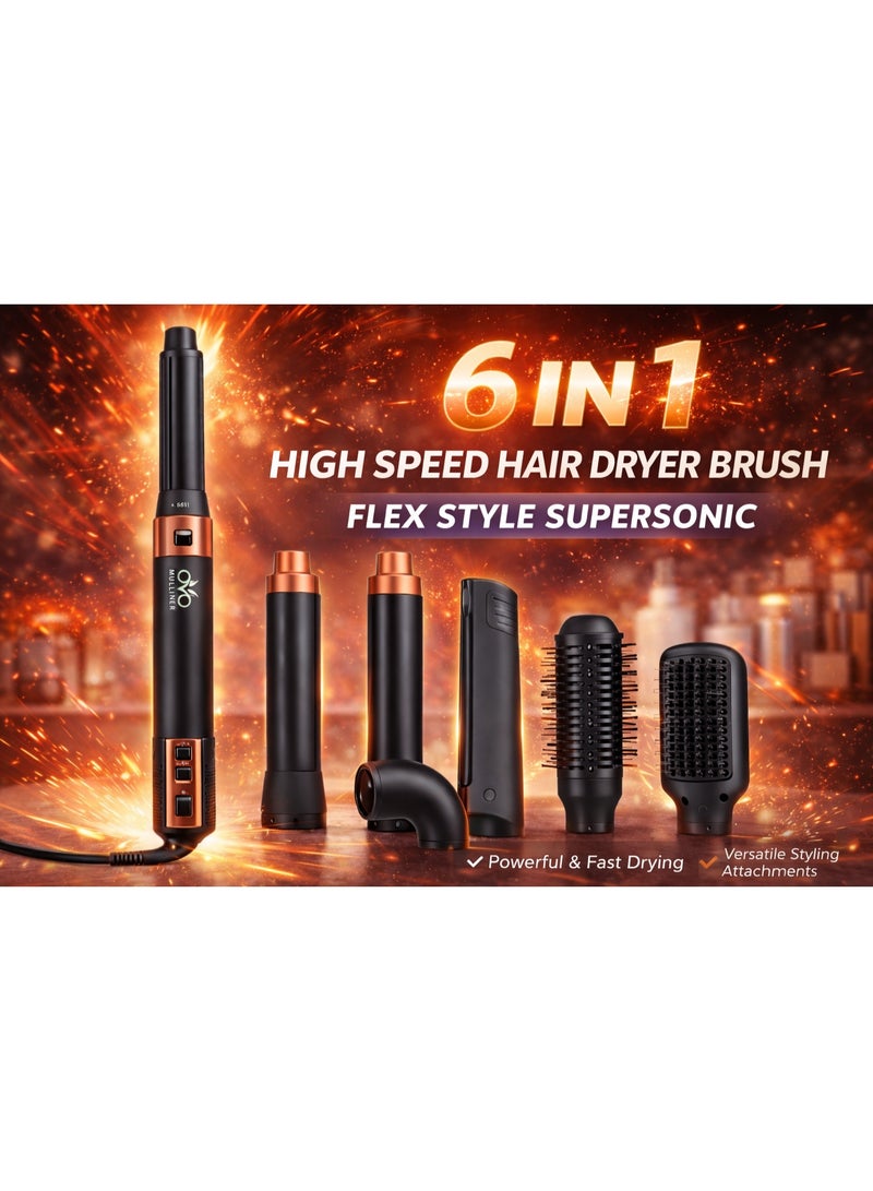 Mulliner ML-9002B 7-in-1 Air Styling & Drying System | 110000RPM High Speed Motor | 1200W Hair Dryer Brush | Volumiser & Styler | 220-240V - Image 5