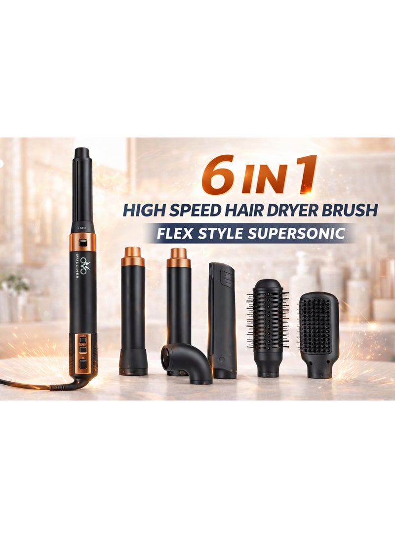 Mulliner ML-9002B 7-in-1 Air Styling & Drying System | 110000RPM High Speed Motor | 1200W Hair Dryer Brush | Volumiser & Styler | 220-240V - Image 3