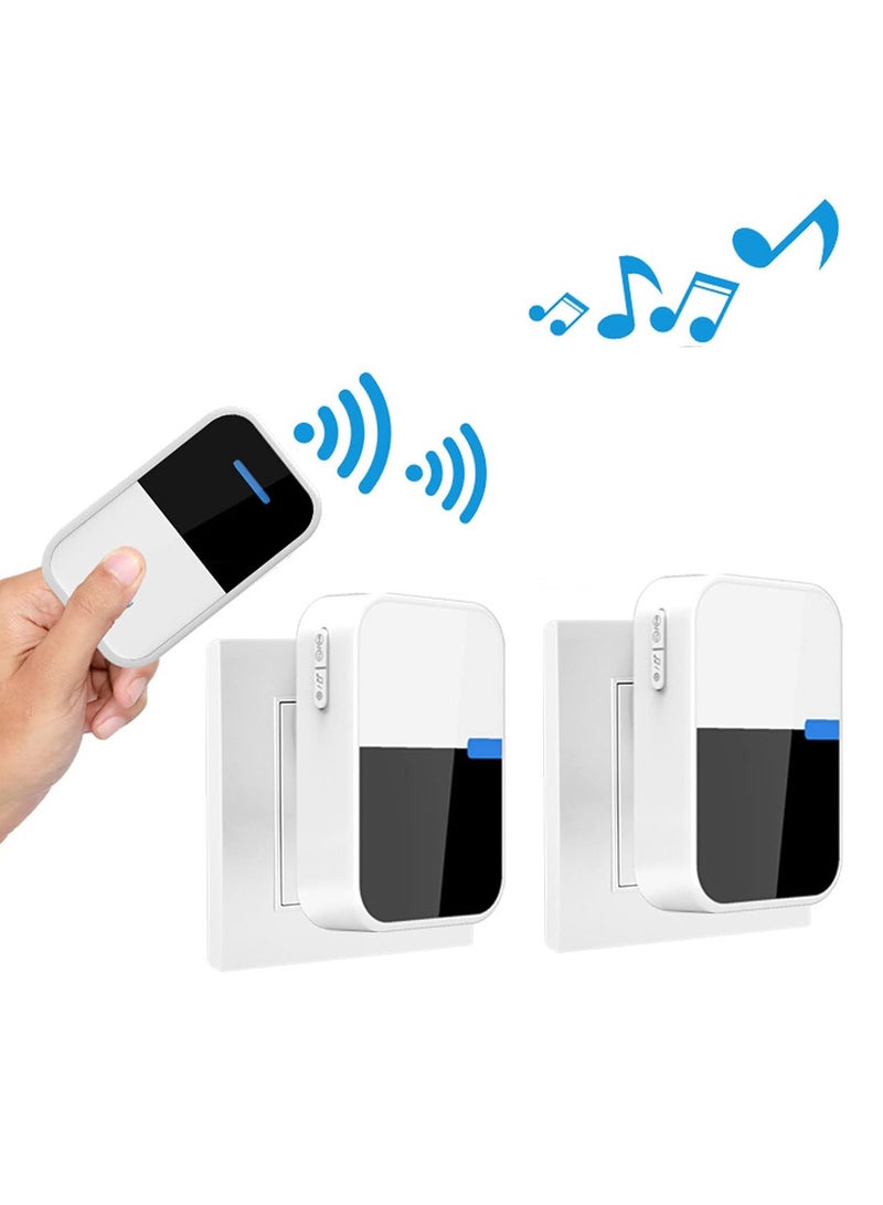 Wireless Doorbell Set with Adjustable Volume IP44 Waterproof Doorbell with 38 Melodies Multipurpose for Home Apartment Office School Hospital  - Image 1