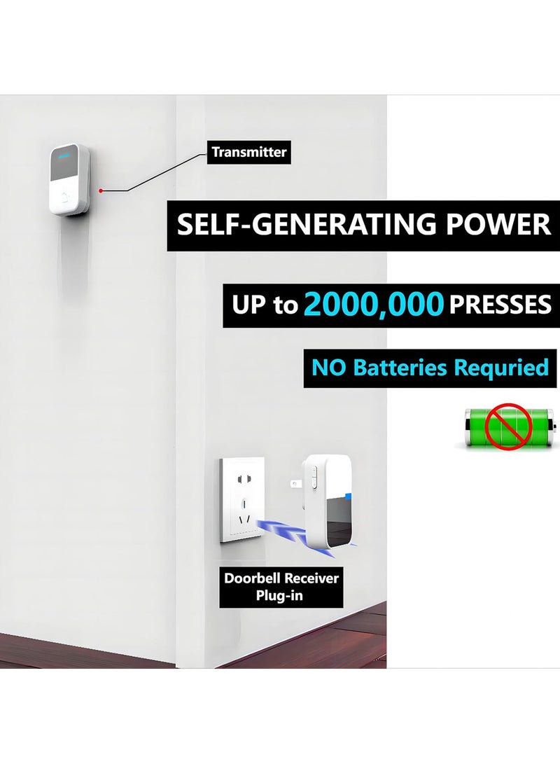 Wireless Doorbell Set with Adjustable Volume IP44 Waterproof Doorbell with 38 Melodies Multipurpose for Home Apartment Office School Hospital  - Image 3