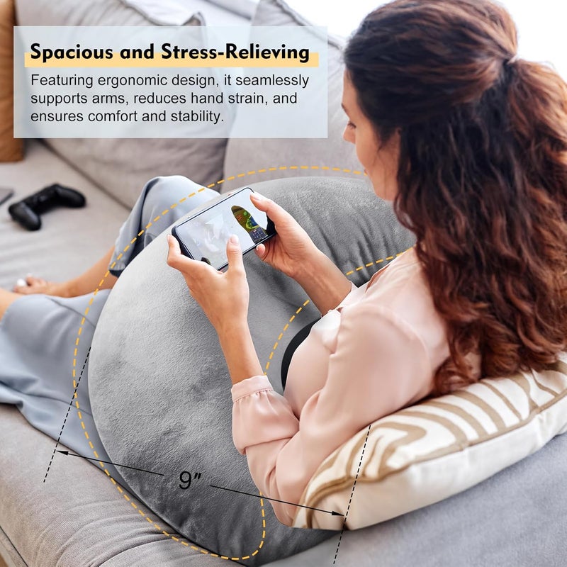 vamorry Gaming Pillow Arm Support Pillow for Bed & Sofa: Ergonomic U-Shaped Lap Pillow with Elbow Rest for Adults & Kids - Reduces Arm Pain & Fatigue During Gaming, Reading, Working & Crocheting - Image 5