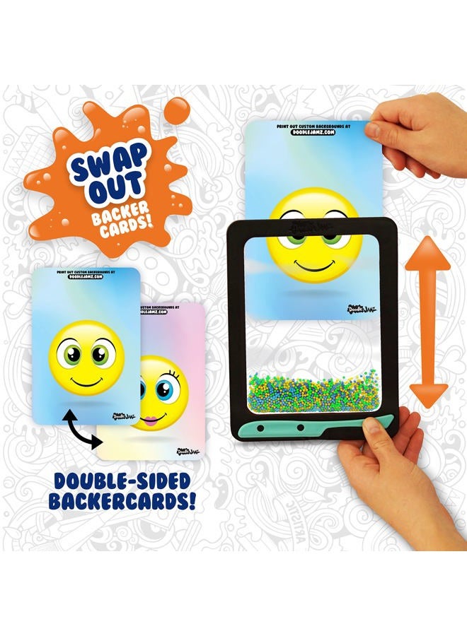 Sky Castle DoodleJamz JellyPics — Squishy Drawing Pads Filled with Non-Toxic Sensory Beads and Gel – No-Mess Fidget Art – ASMR – Re-usable to Make Endless Artistic Creations (Green, Orange, Blue Beads) - Image 4