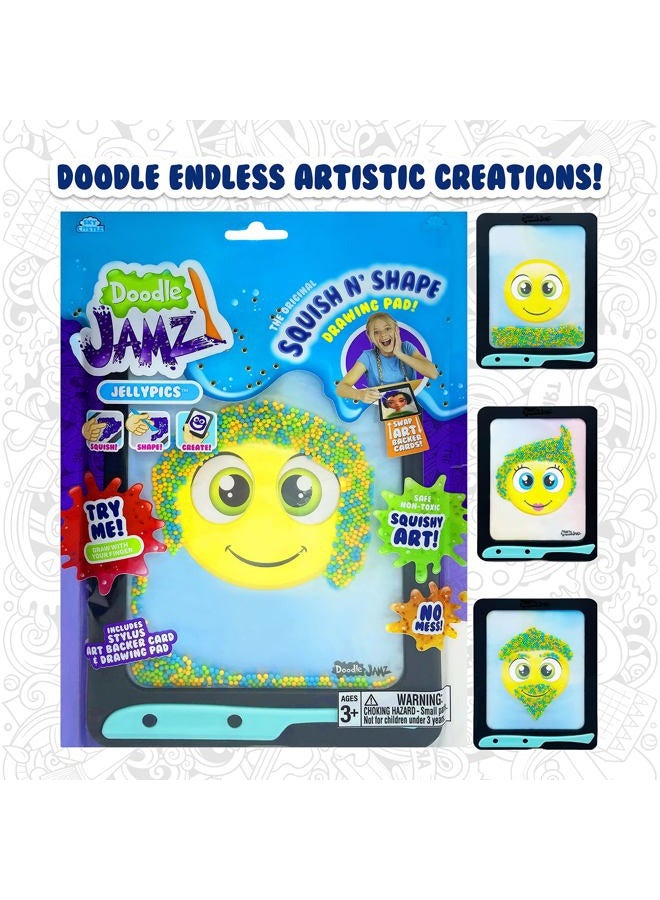 Sky Castle DoodleJamz JellyPics — Squishy Drawing Pads Filled with Non-Toxic Sensory Beads and Gel – No-Mess Fidget Art – ASMR – Re-usable to Make Endless Artistic Creations (Green, Orange, Blue Beads) - Image 5