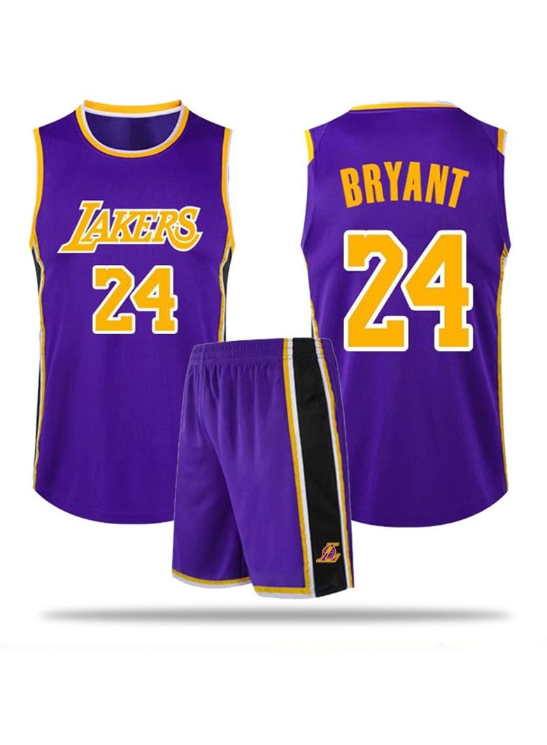 KUYING Lakers Jersey Basketball Jersey Adult Children's Set 