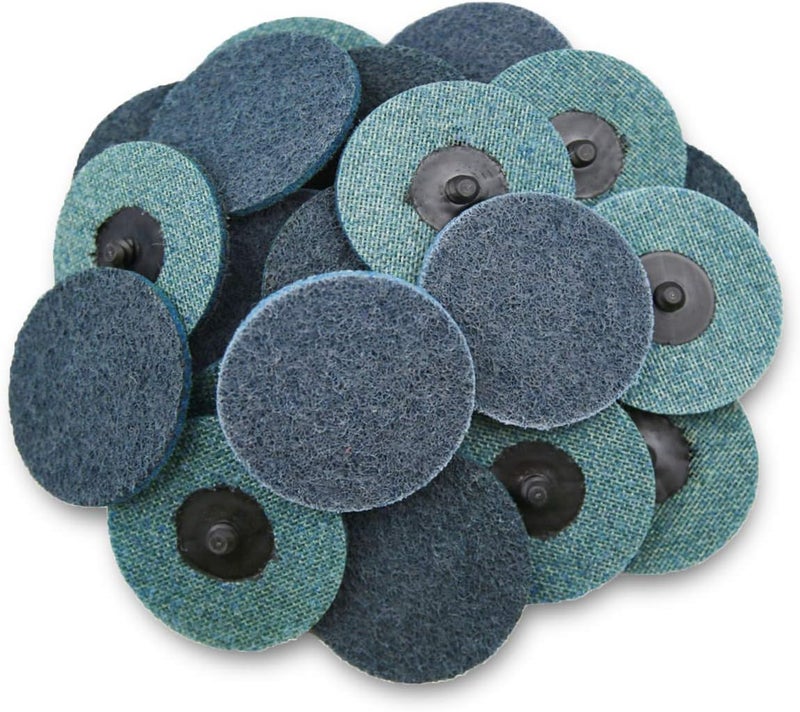 COSPOF 3 Inch Quick Change Sanding Discs, 25 Pack Fine Sanding Discs, Surface Conditioning Discs for Die Grinder(Blue-Fine). - Image 1