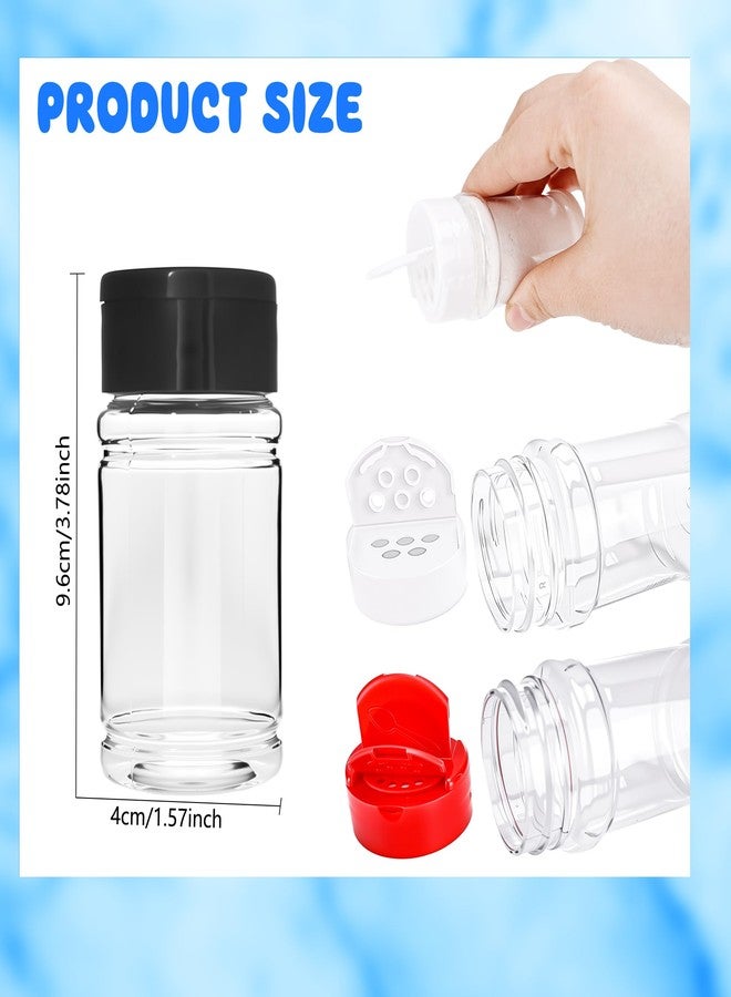 Conagel 48 Pack 2.7 oz Plastic Spice Jars with Lids Small Empty Clear Spice Bottles Seasoning Shaker Containers for Kitchen Travel Camping Spice Organization, 3 colors - Image 2