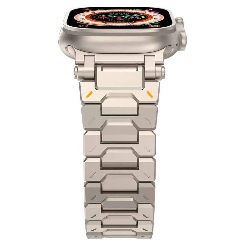 سوار ساعة ذكية سوار معدني من الستانلس ستيل متوافق باللون ذهبي قابل للتعديل مع Apple Watch 42/44/45/49mm بملاءمة قابلة للتعديل وحزام بديل بتصميم معدني أنيق - Image 5