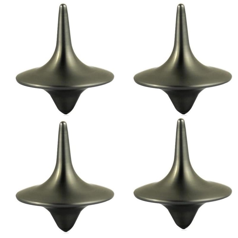 Jinshining 4 Pcs Accurate Spinning TopPortable Precision Metal Premium Exquisite Perfect Balance Desktop Gyro Toys Vintage Totem Zinc Alloy Toy Spinning Top Desk EDC Little Fidget Toy Spinning Tops - Image 3