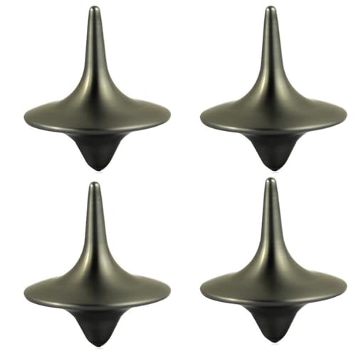 Jinshining 4 Pcs Accurate Spinning TopPortable Precision Metal Premium Exquisite Perfect Balance Desktop Gyro Toys Vintage Totem Zinc Alloy Toy Spinning Top Desk EDC Little Fidget Toy Spinning Tops - Image 1