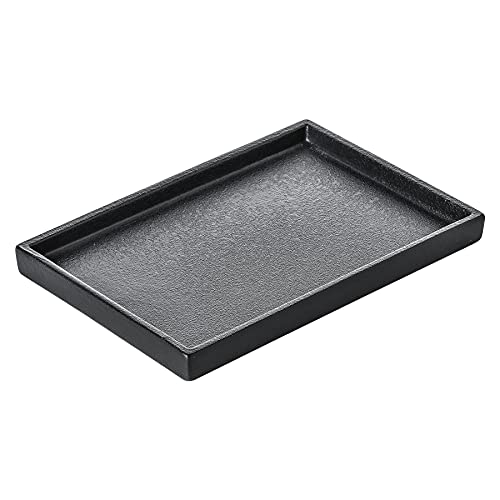 Redelaenor Ceramic Bathroom Sink Tray Black Graininess Vanity Tray Decor Perfume Trays for Dresser Holder for Jewelry Candle Soap Plant Towel Cosmetic Organizer Rectangle Large