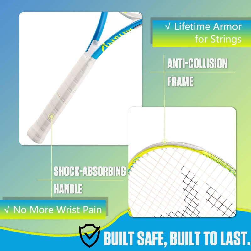 INSUM 25 inch Kids Tennis Racket for Aged 10~12 Beginner, Multi-Color & Size Youth Tennis Racket Come with Shoulder Cover Bag for Carry - Image 2