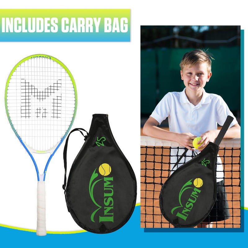 INSUM 25 inch Kids Tennis Racket for Aged 10~12 Beginner, Multi-Color & Size Youth Tennis Racket Come with Shoulder Cover Bag for Carry - Image 5