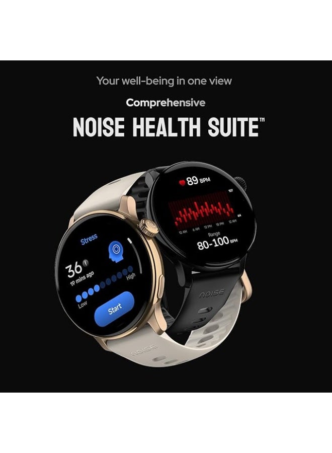 ساعة Noise Pro 6R الذكية بشاشة AMOLED مقاس 1.46 بوصة، سطوع 1000 شمعة (NITS)، مدعومة بتقنية AI Pro، مزودة بنظام تحديد المواقع (GPS) مدمج، تدعم التكامل مع Strava، إطار من الفولاذ المقاوم للصدأ، واجهات ساعة متحركة (فيديو)، مقاومة للماء حتى عمق 3ATM، ميزة استغاثة الطوارئ (SOS)، إمكانية الاتصال بسماعات TWS (اللون: أسود كروم) - Image 3