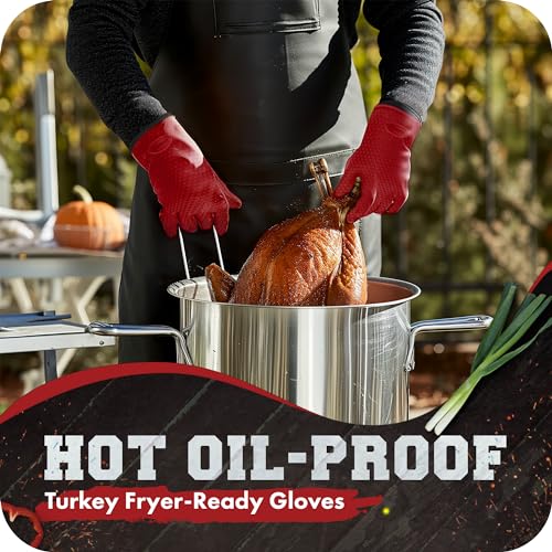 KITCHEN PERFECTION Silicone Smoker Oven Gloves - Extreme Heat Resistant BBQ Gloves - Handle Hot Food Right on Your Smoker Grill Fryer Pit | Waterproof Oven Mitts | Superior Value Set + 3 Bonuses - Image 5