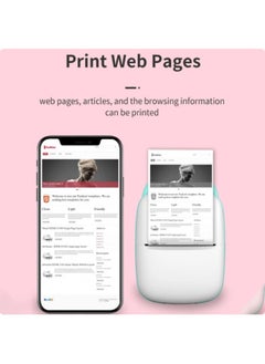 Generic Mini Printer Portable Thermal Printer Self Adhesive Sticker Sticker Inkless Printing Android IOS APP Wireless Bluetooth Connection for Mobile Phone Kids Gifts Document Photo Homework Error Printing  - Image 4
